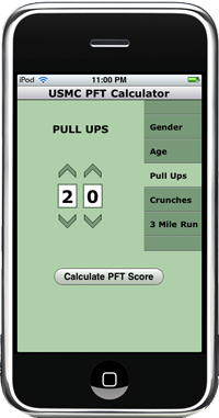 iPhone USMC PFT Calculator